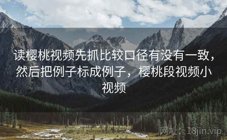 读樱桃视频先抓比较口径有没有一致，然后把例子标成例子，樱桃段视频小视频
