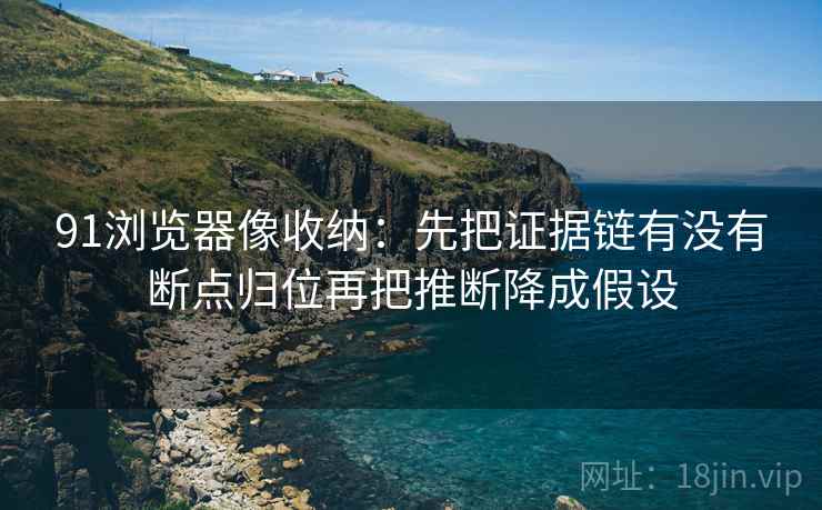 91浏览器像收纳:先把证据链有没有断点归位再把推断降成假设 第2张 91浏览器像收纳:先把证据链有没有断点归位再把推断降成假设 第2张