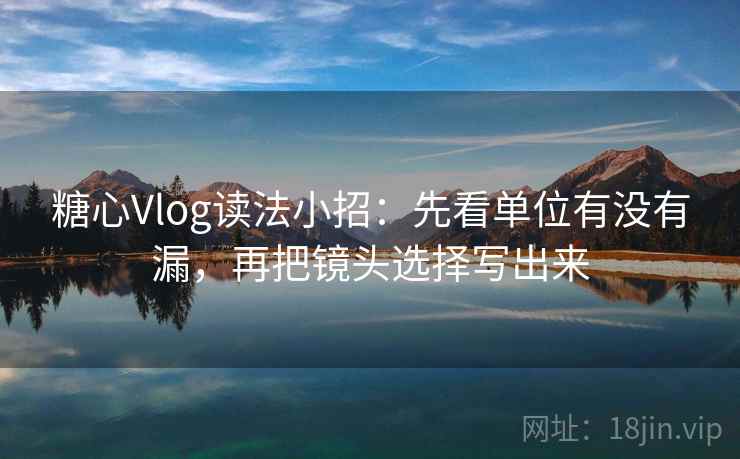 糖心Vlog读法小招:先看单位有没有漏,再把镜头选择写出来 第2张 糖心Vlog读法小招:先看单位有没有漏,再把镜头选择写出来 第2张